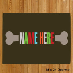 Dog Bone With Name Food Mat