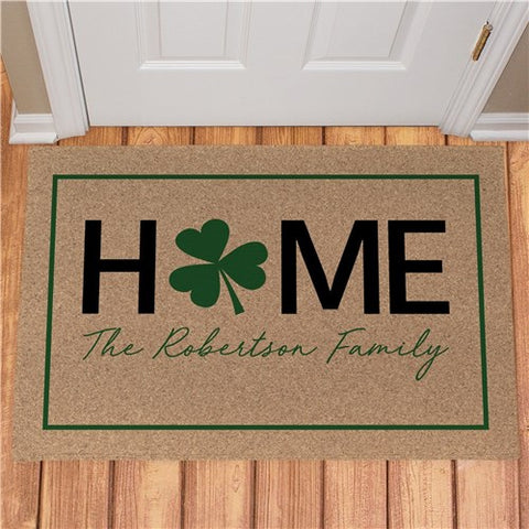 Personalized Shamrock Home Doormat
