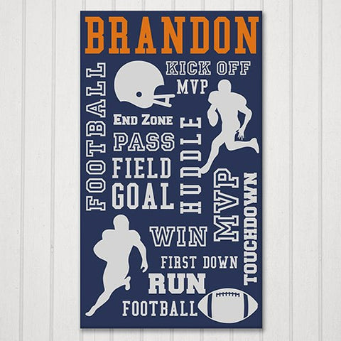 Personalized Football Word-Art Canvas