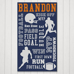 Personalized Football Word-Art Canvas