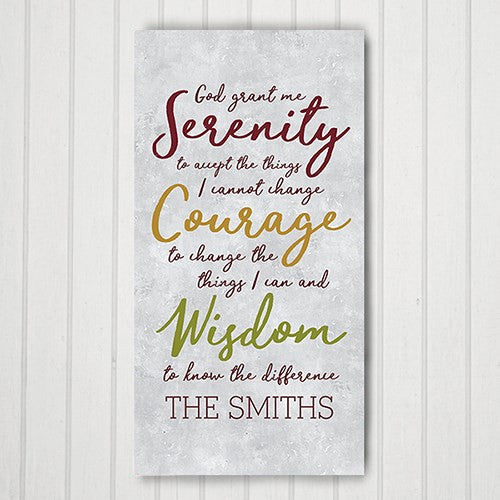 Serenity Prayer Personalized Canvas Print