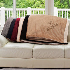 Embroidered Name & Initial Sherpa Blanket