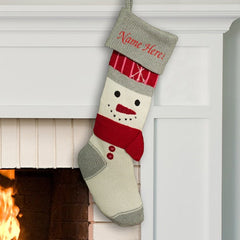 Personalized Knit Snowman Stocking