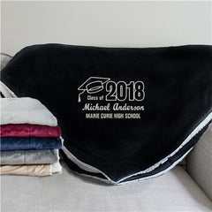 Personalized Graduation Sherpa Blanket