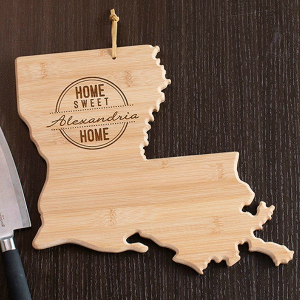 Louisiana State Shaped Cutting Board