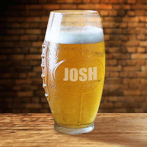 Engraved Football Beer Glass