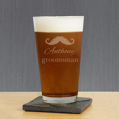 Engraved Groomsmen Pint Glass