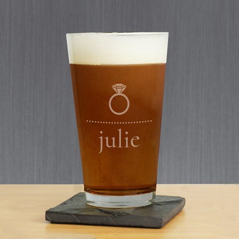 Diamond Ring Personalized Pint Glass