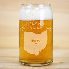 Home State Beer Can Glass