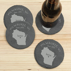 Home State Slate Coaster Set