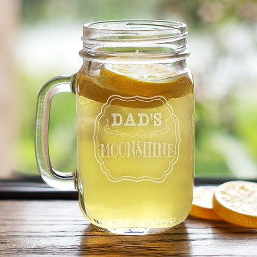 Engraved Moonshine Mason Jar