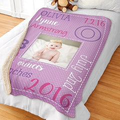 Personalized Baby Birth Photo Blanket