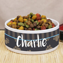 Heart Print Personalized Pet Food Bowl