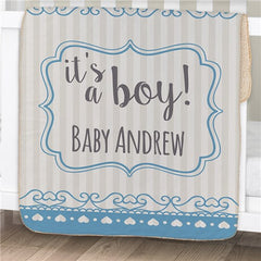 Personalized It's A Boy Baby Blanket
