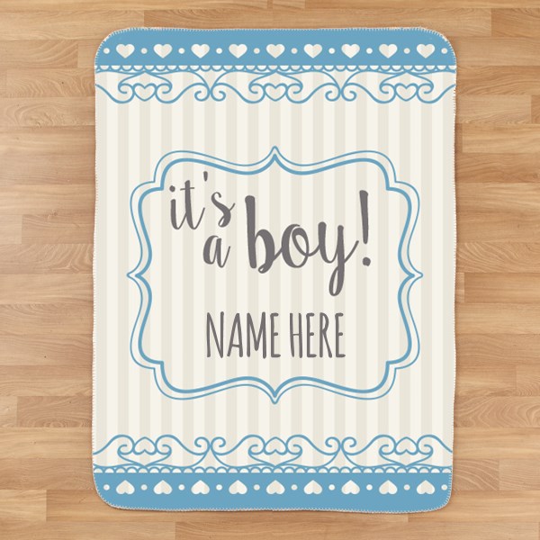 Personalized It's A Boy Baby Blanket