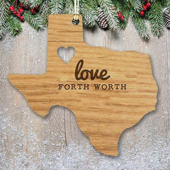Engraved Love State Shaped Ornament