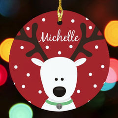 Reindeer Personalized Christmas Ornament