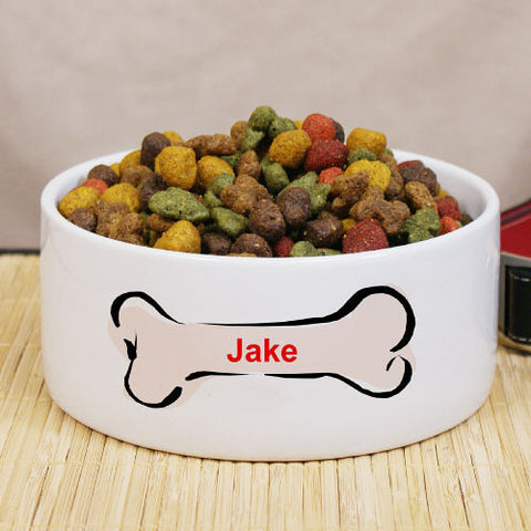 Personalized Bone Ceramic Food Bowl