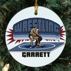 Wrestling Personalized Christmas Ornament