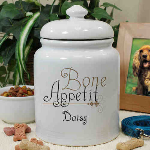 Ceramic Bone Appetit Treat Jar