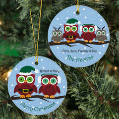 Owl Family Custom Ornament