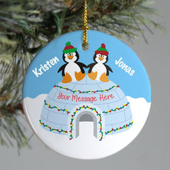 Penguin Couple Personalized Ornament