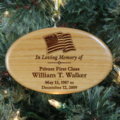 Military Memorial Wooden Ornament