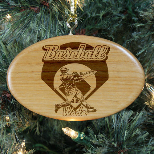 Baseball Personalized Wood Ornament