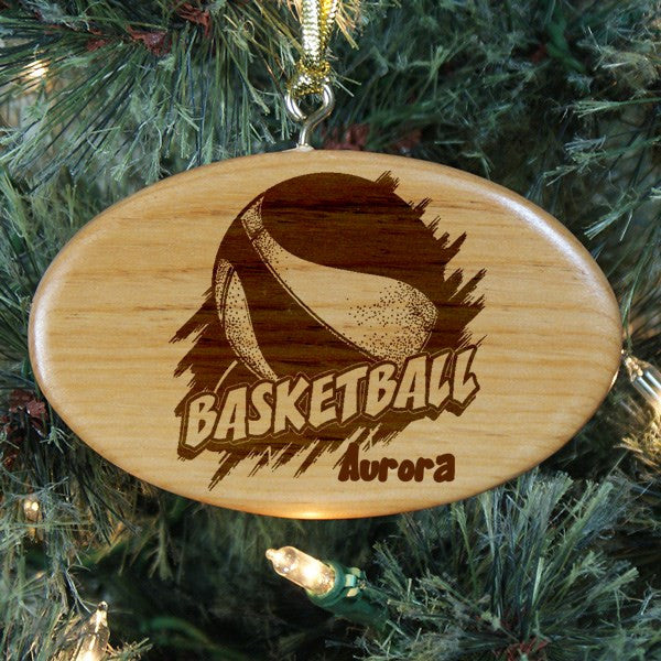 Basketball Personalized Wood Ornament