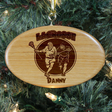 Lacrosse Personalized Wood Ornament