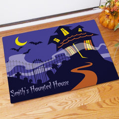 Haunted House Personalized Doormat