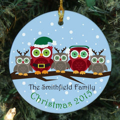 Owl Family Custom Ornament