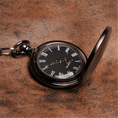 Gunmetal Engraved Pocket Watch