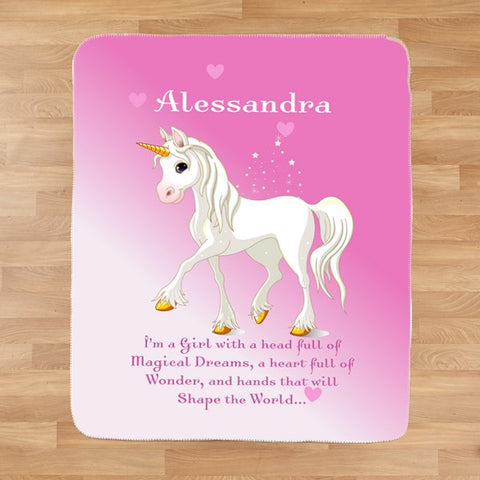 Personalized Unicorn Blanket